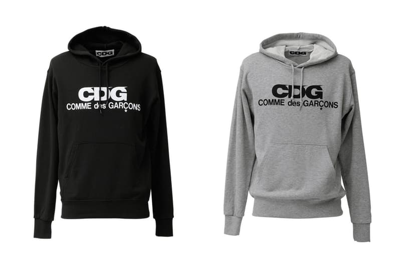 COMME des GARCONS CDG Logo Hoodies Black Grey