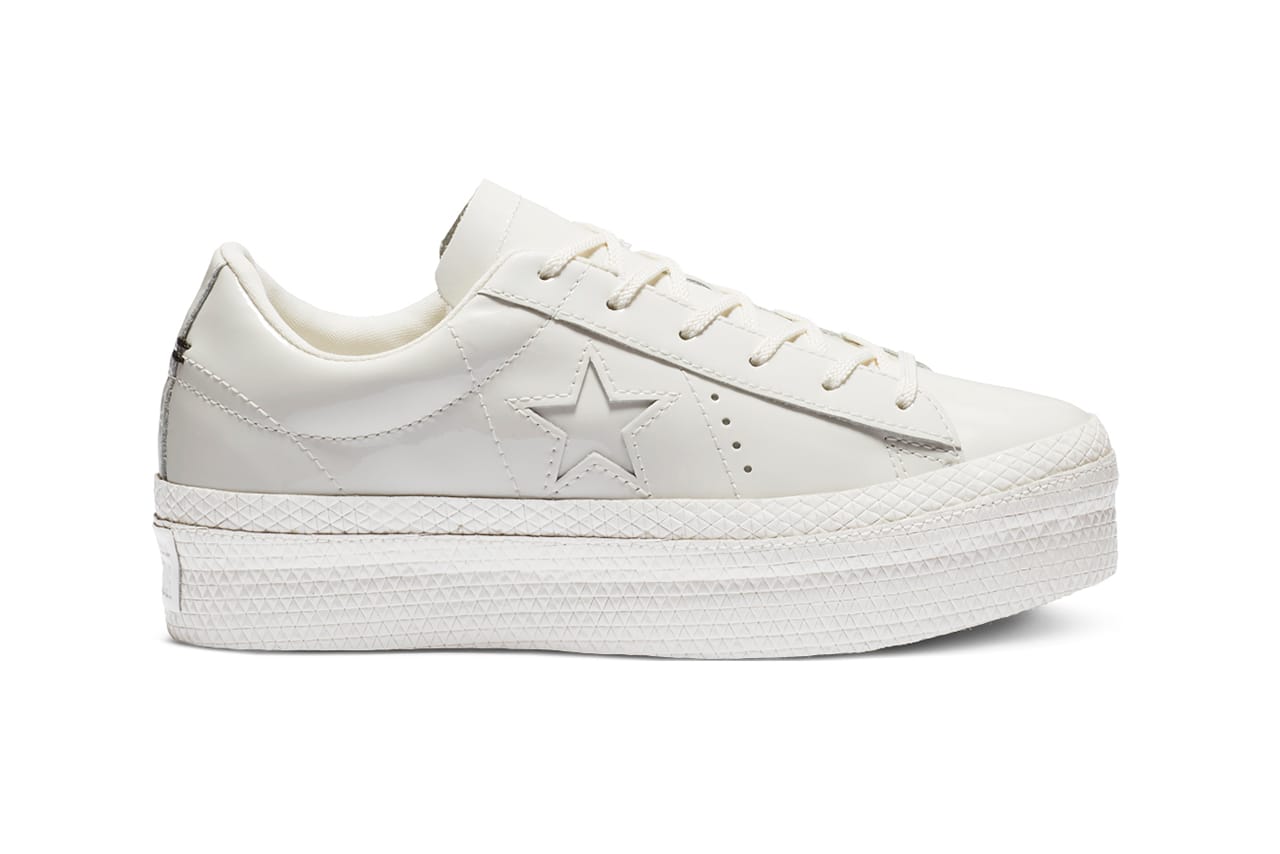 converse one star platform ox vintage white sneakers