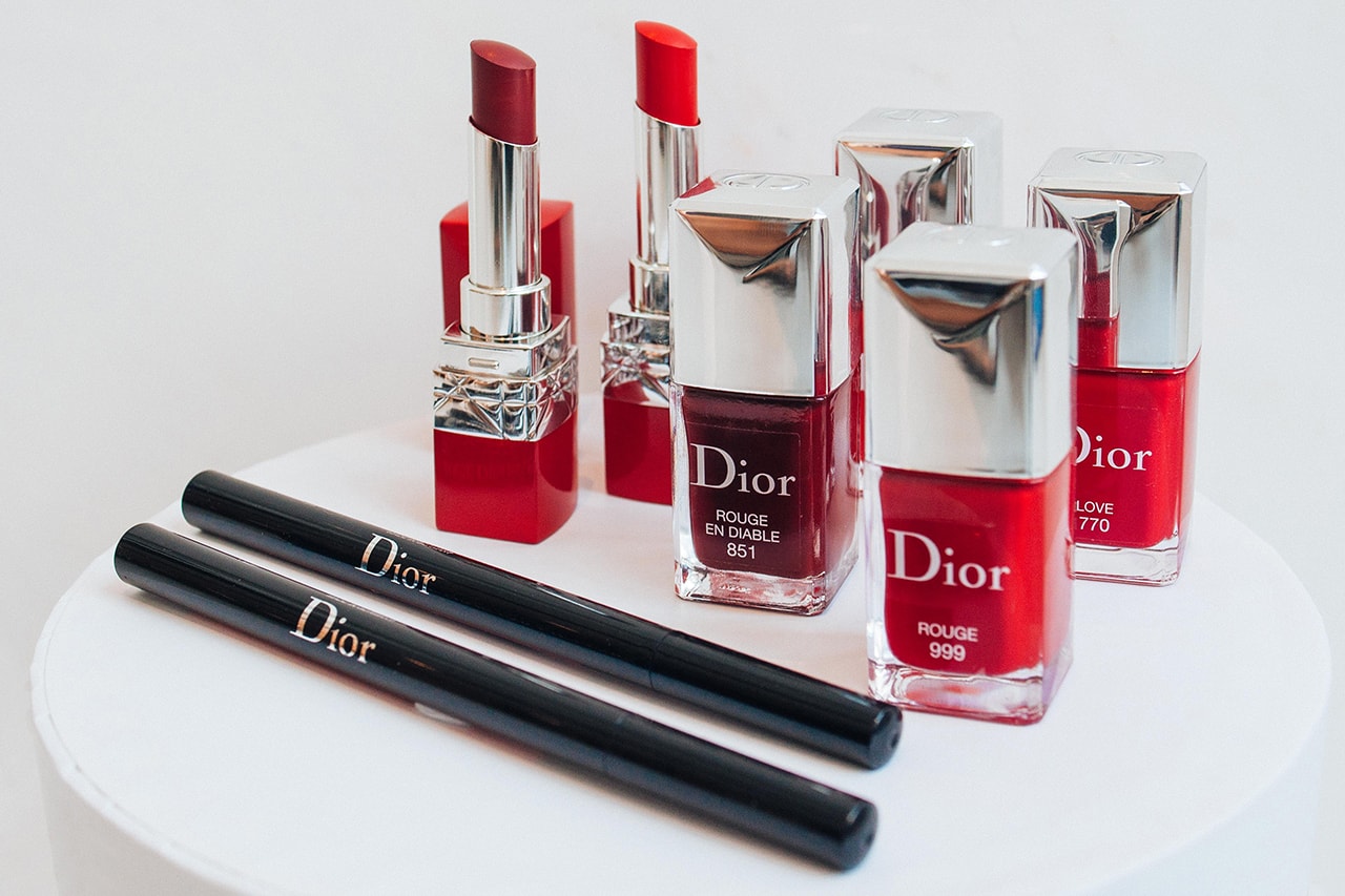 Dior Makeup Rouge Ultra Nail Polish Lacquer Lip Liner Lipstick Red