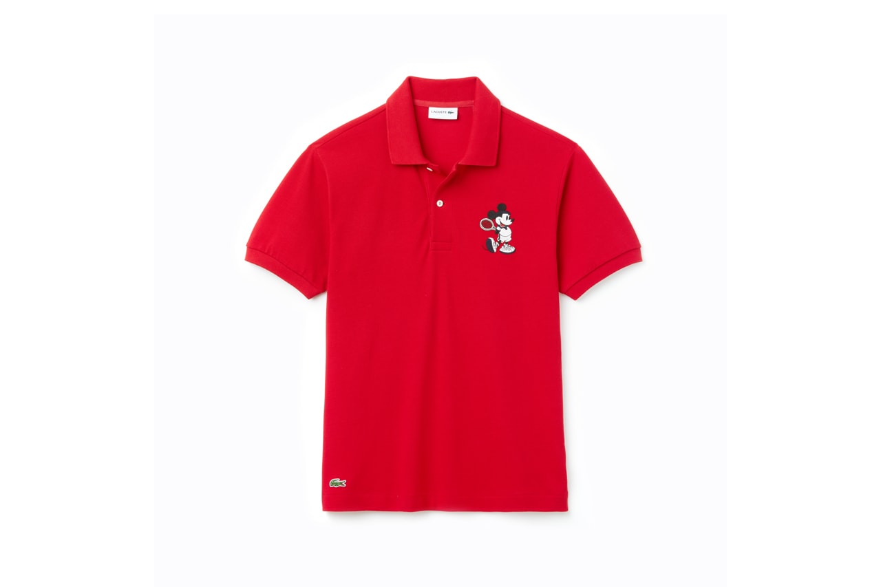 Disney x LACOSTE Capsule Collection Mickey Mouse Collared Shirt Red