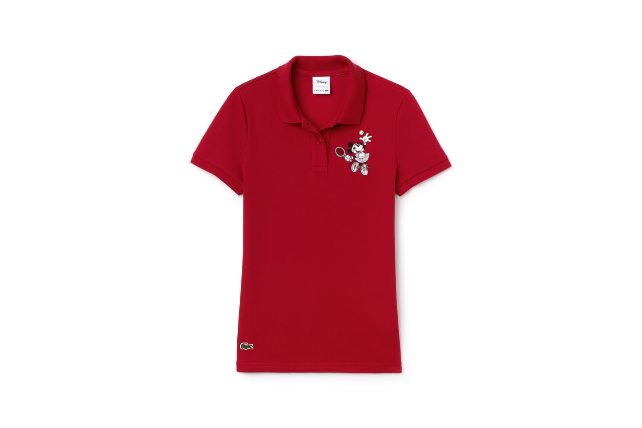 Disney x LACOSTE Capsule Collection Minnie Mouse Collared Shirt Red