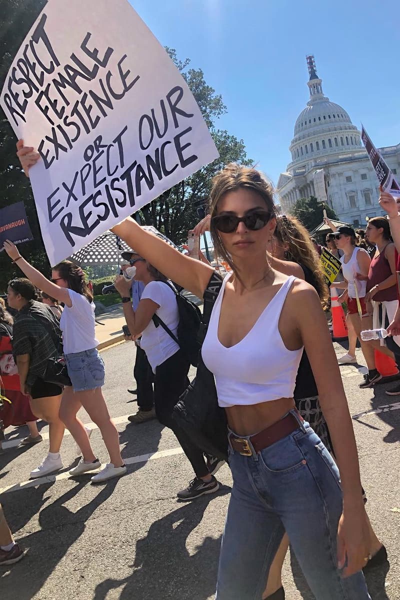emily ratajkowski protest arrest supreme court bretty kavanaugh christine blasey ford washington metoo