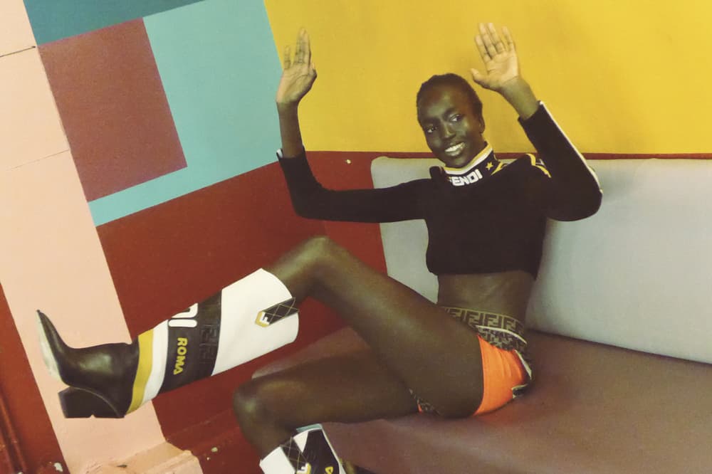 FENDI MANIA Capsule Collection Lookbook Sweater Boots Black Shorts Brown