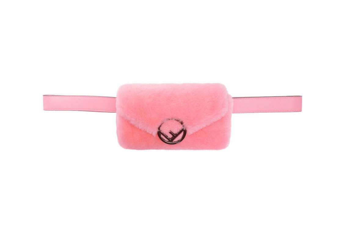 Fendi Shearling Belt Bag Pink