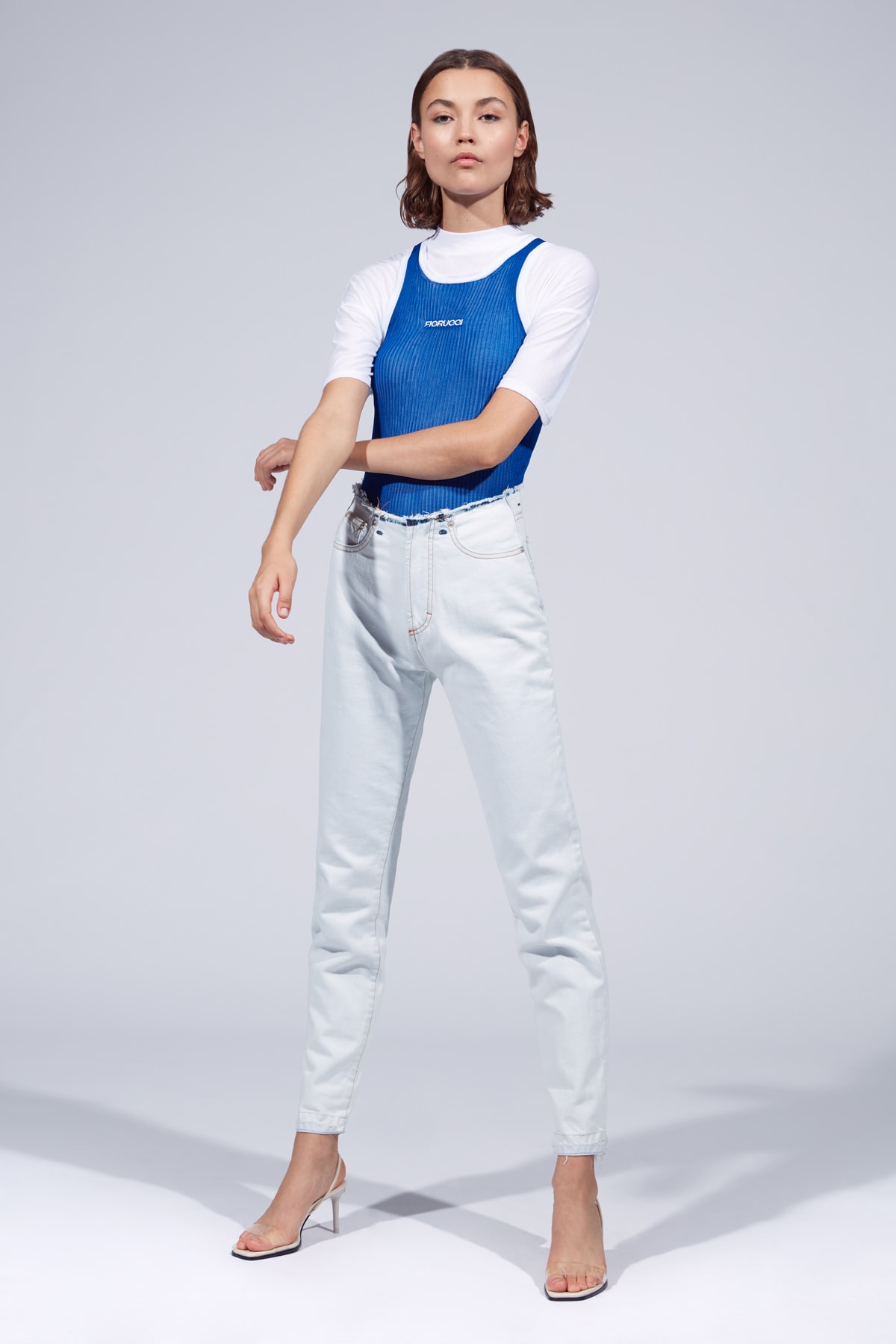 Fiorucci Spring Summer 2019 Collection Lookbook Tank Top Blue T-shirt White