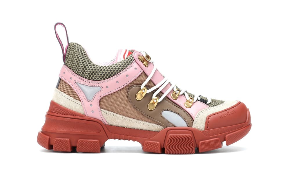 Maken Miniatuur Labe Gucci's Flashtrek Sneaker in Pink and Brown | Hypebae
