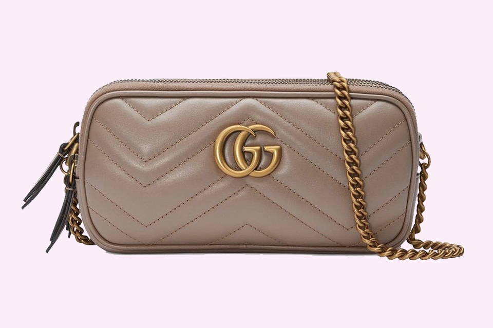 Gucci Marmont Mini Chain Bag in Dusty Pink | Hypebae