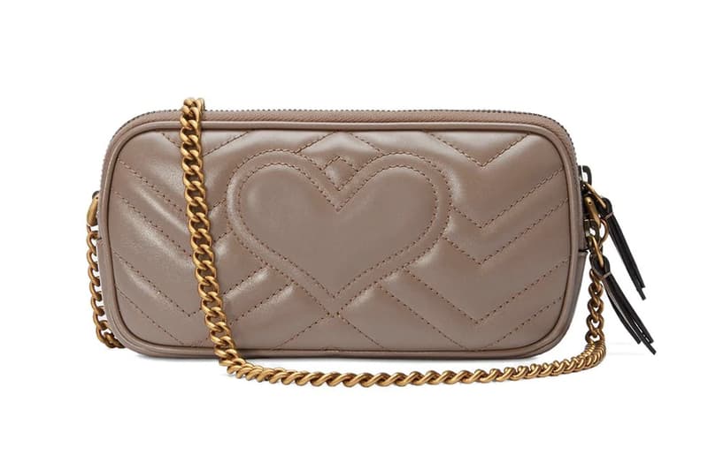 Gucci Marmont Mini Chain Bag in Dusty Pink | HYPEBAE