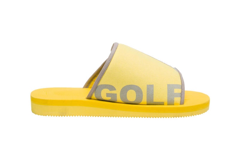 Tyler the Creator Golf SUICOKE KAW-CAB Sandals Mocha Lemon Yellow 