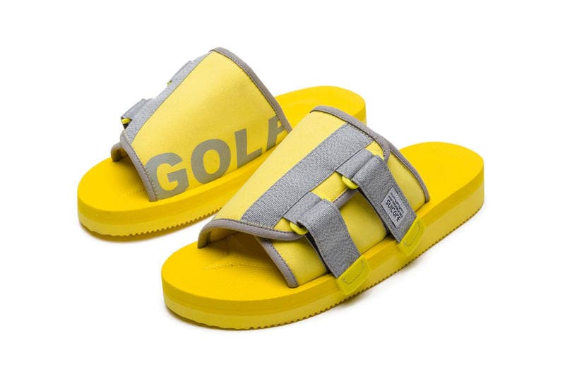 Tyler the Creator Golf SUICOKE KAW-CAB Sandals Mocha Lemon Yellow 