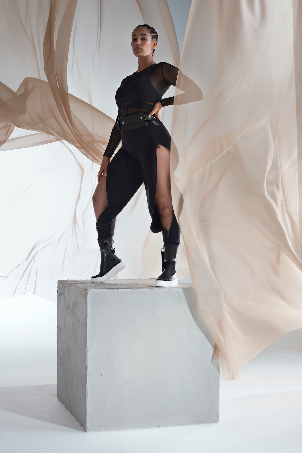 Nike Air Force 1 Sage Hi Black White Boot Sneaker Shoe Trainer Reimagined Jorja Smith Campaign