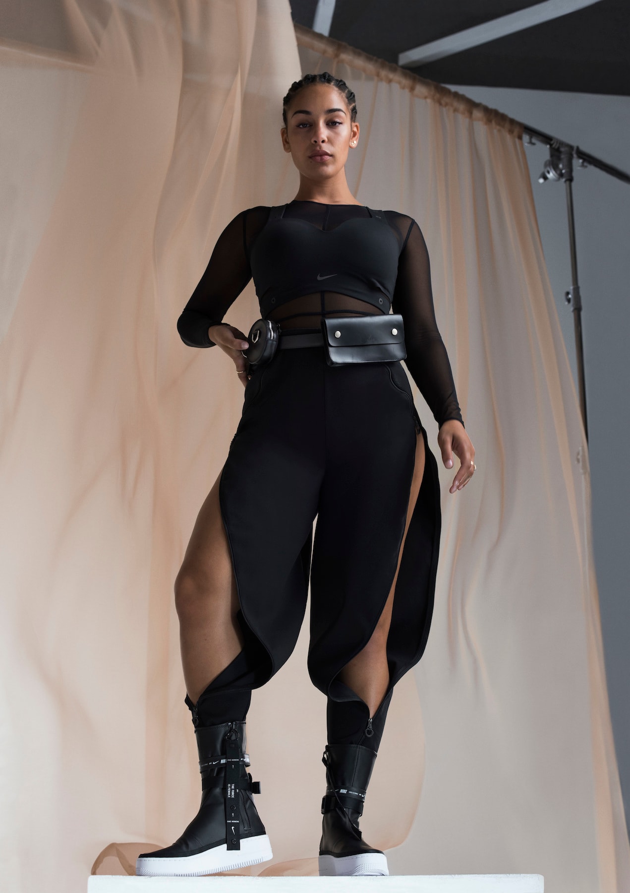 Nike Air Force 1 Sage Hi Black White Boot Sneaker Shoe Trainer Reimagined Jorja Smith Campaign