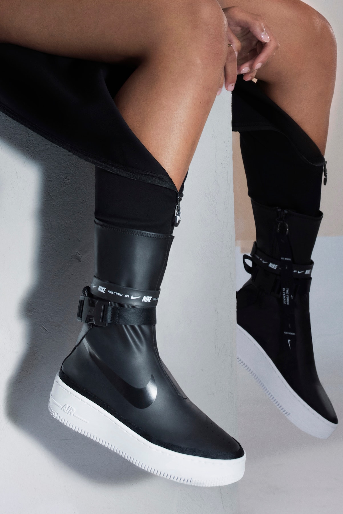 Nike Air Force 1 Sage Hi Black White Boot Sneaker Shoe Trainer Reimagined Jorja Smith Campaign