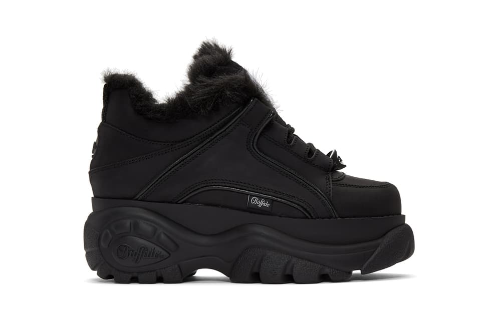 Junya Watanabe x Buffalo London Sherpa Lined Sneaker Black White