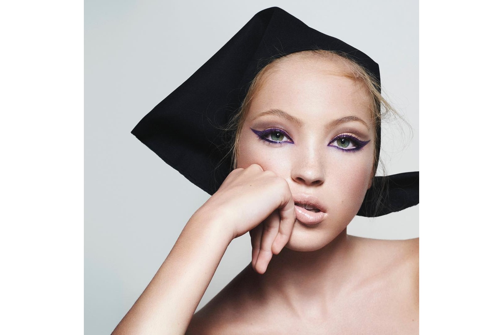 lila moss kate moss daughter marc jacobs beauty campaign new face david sims harvey nichols sephora makeup fineliner