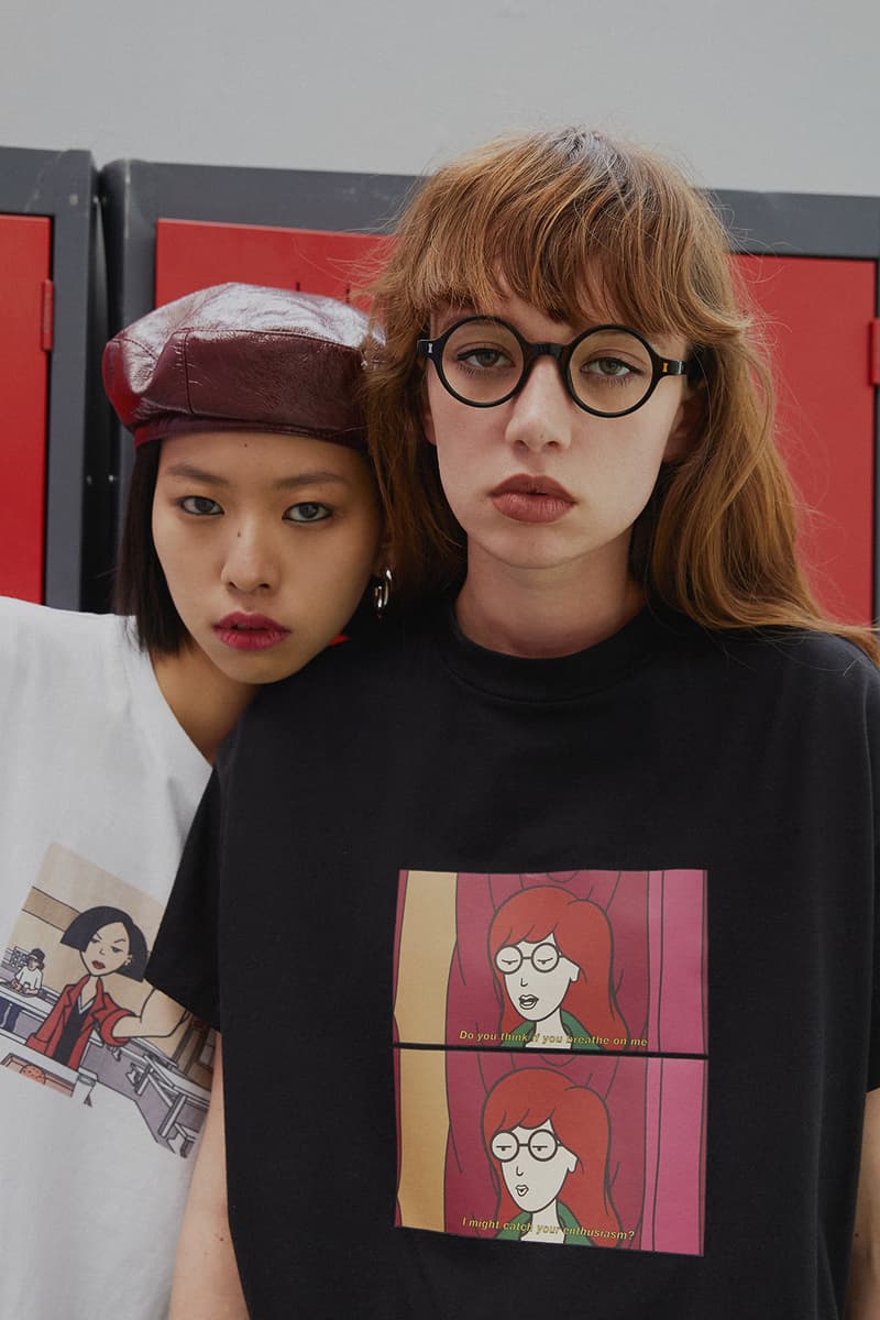 Lazy Oaf Daria '90s MTV Apparel Collaboration T-Shirt Jacket Jeans Bag Pins Cardigan Collection