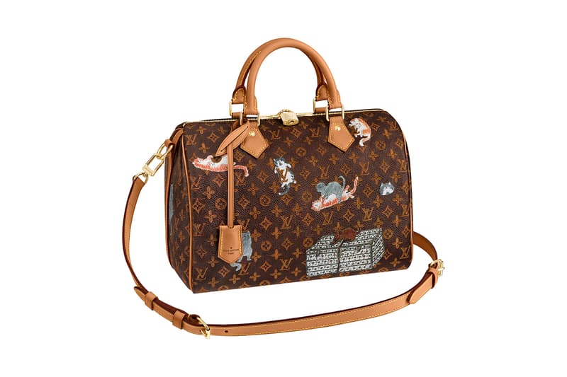 Louis Vuitton Grace Coddington Cruise 2019 Collaboration Cats Monogram Bag Speedy Handbag