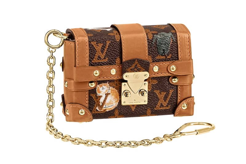 Louis Vuitton Grace Coddington Cruise 2019 Collaboration Cats Monogram Chain Bag