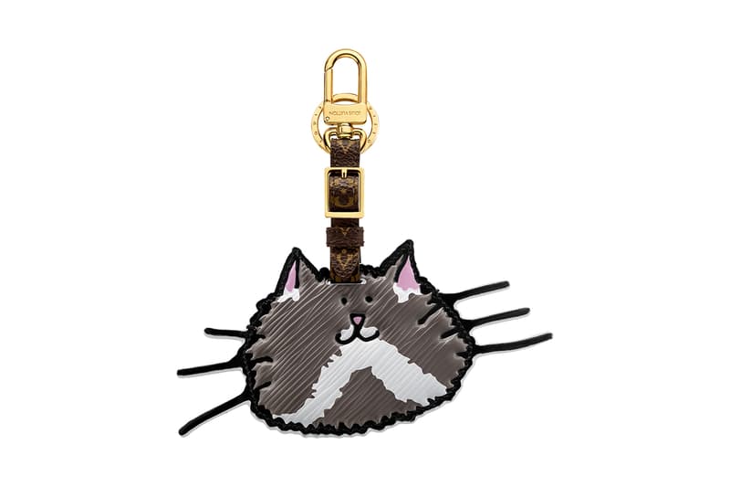 Louis Vuitton Grace Coddington Cruise 2019 Collaboration Cat Grey Keychain