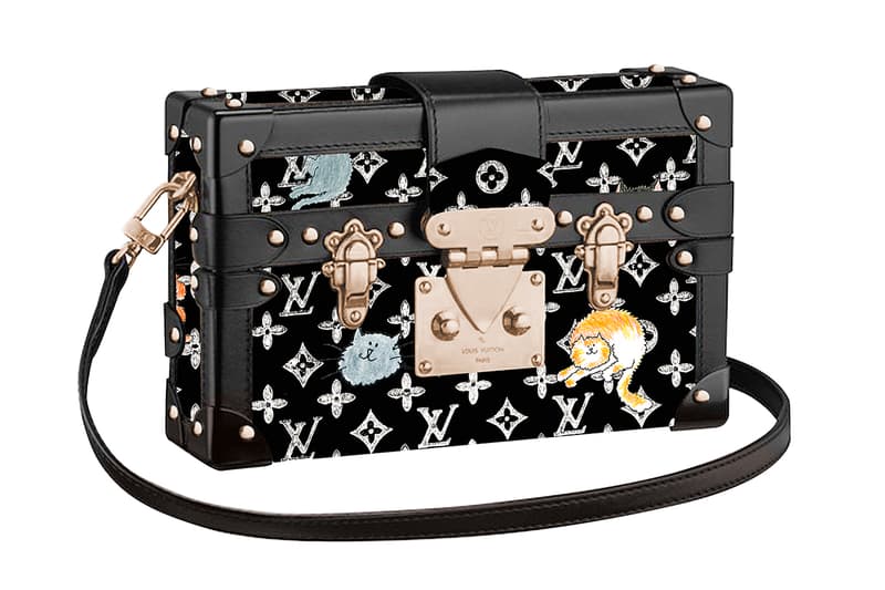 Louis Vuitton Grace Coddington Cruise 2019 Collaboration Cats Monogram Black Bag