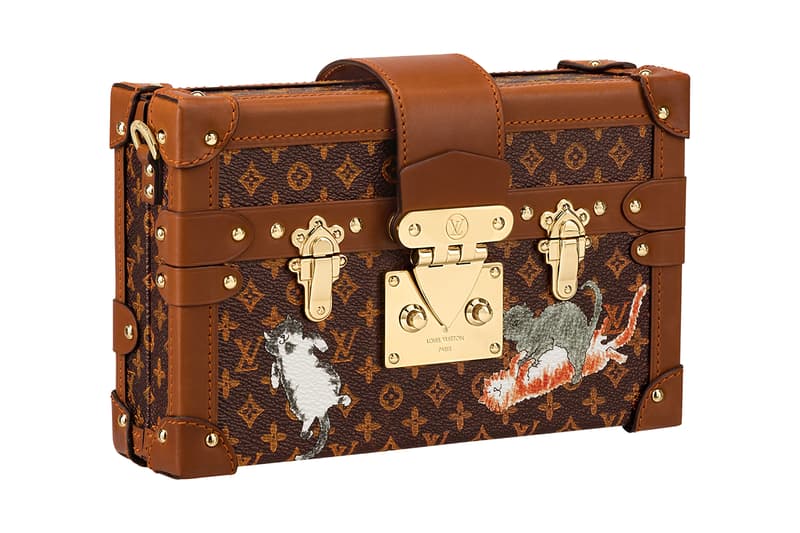 Louis Vuitton Grace Coddington Cruise 2019 Collaboration Cats Monogram Clutch