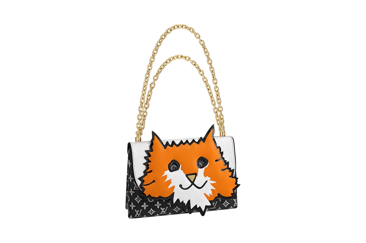 Louis Vuitton Grace Coddington Cruise 2019 Collaboration Cats Monogram Chain Bag