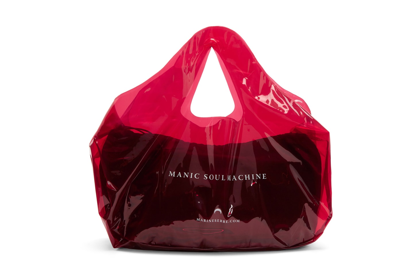 Marine Serre Red PVC Shopping Tote Bag Plastic Transparent 
