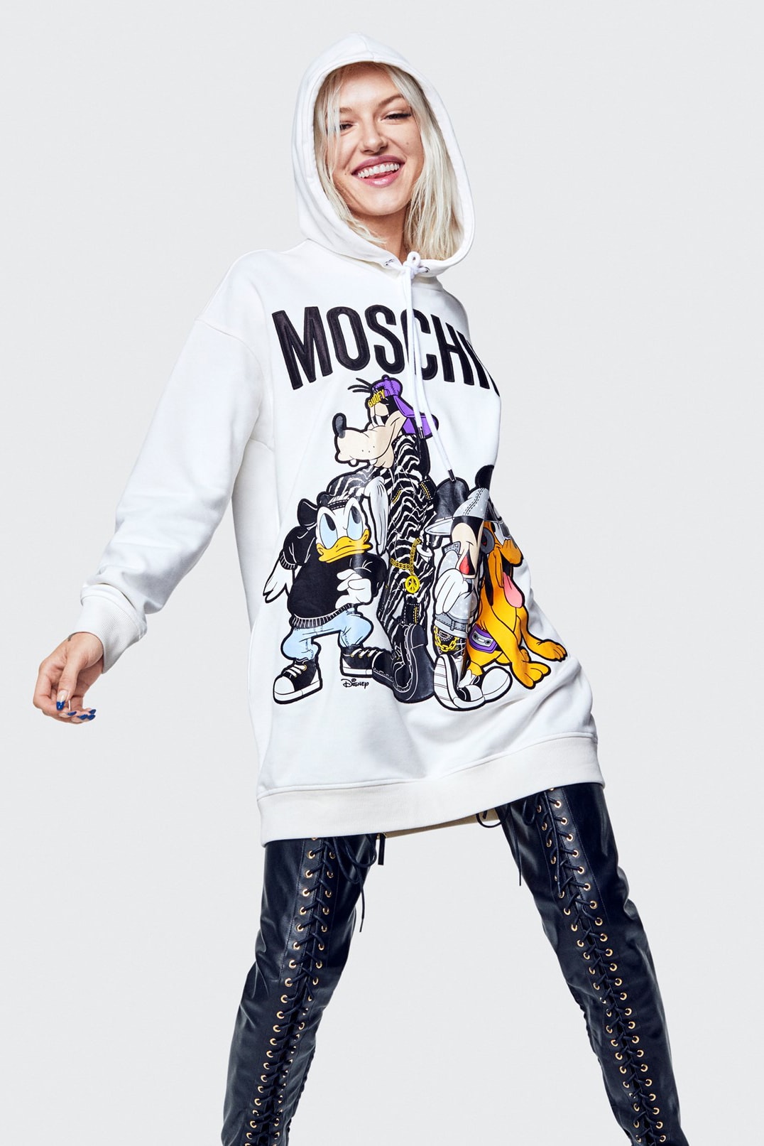 Moschino H&M Collection Lookbook Hoodie White