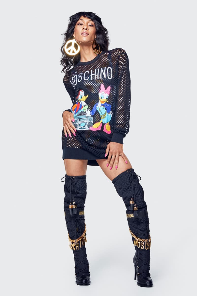 Moschino H&M Collection Lookbook MJ Rodriguez Shirt Boots Black