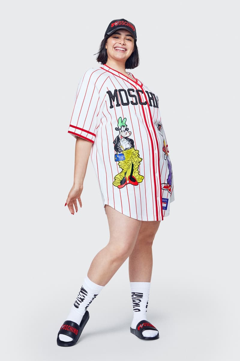 Moschino H&M Collection Lookbook Barbie Ferreira Baseball Jersey White