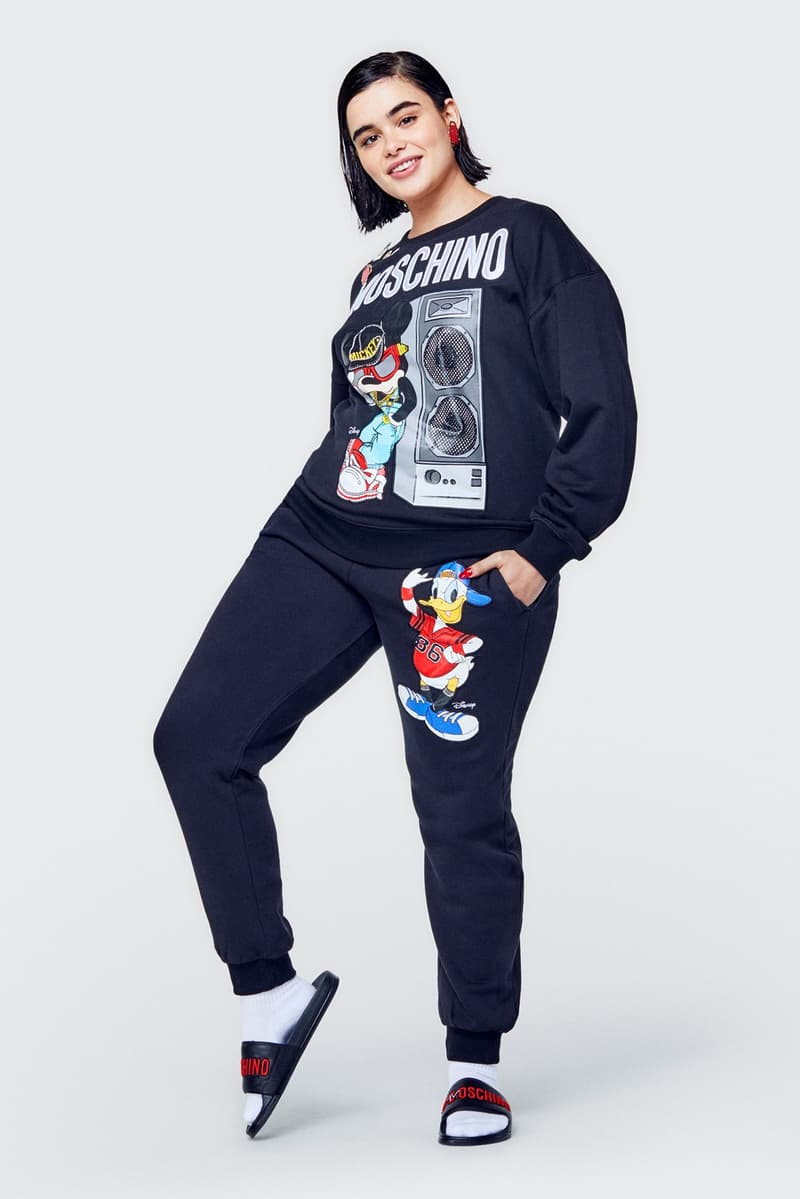 Moschino H&M Collection Lookbook Barbie Ferreira Sweatpants Sweater Black