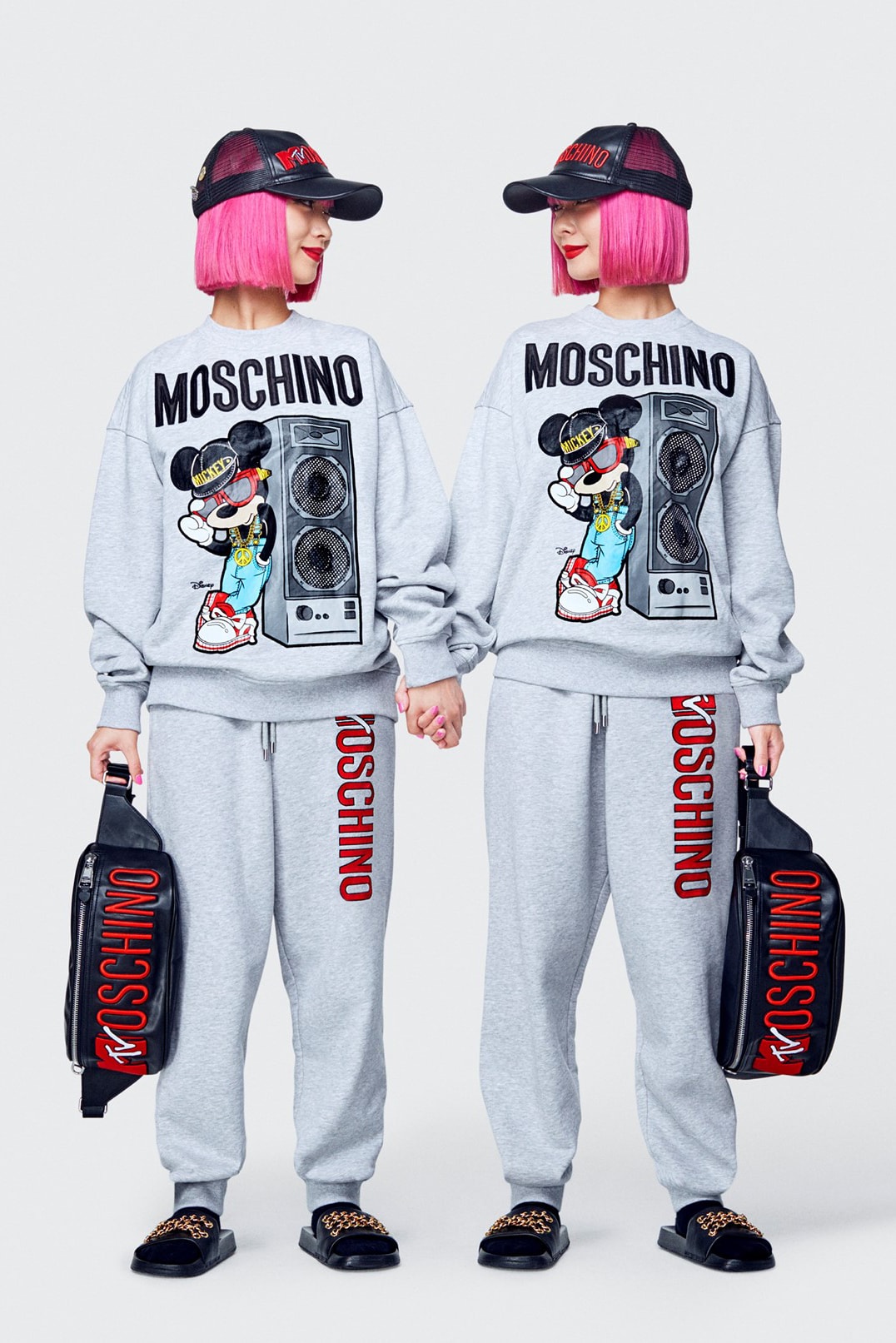 Moschino H&M Collection Lookbook Ami Aya Sweatshirt Sweatpants Grey