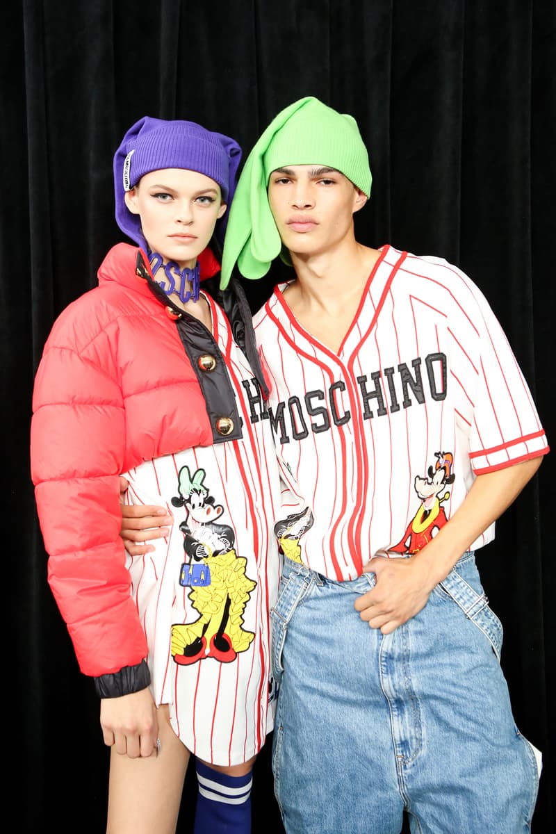 Moschino x H&M Collection Backstage Look Jerseys White Black Coat Red