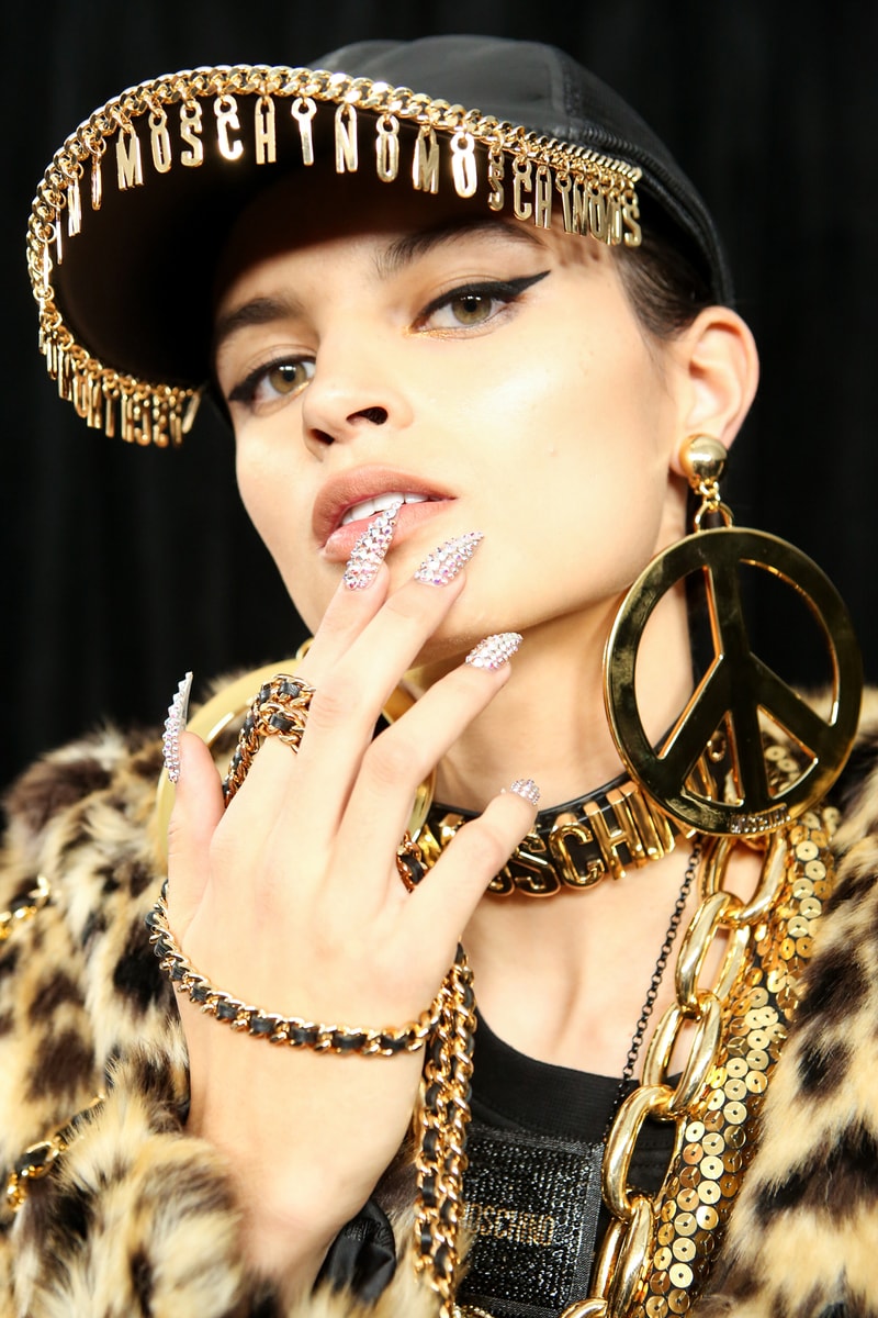 Moschino x H&M Collection Backstage Look Chain Hat Gold