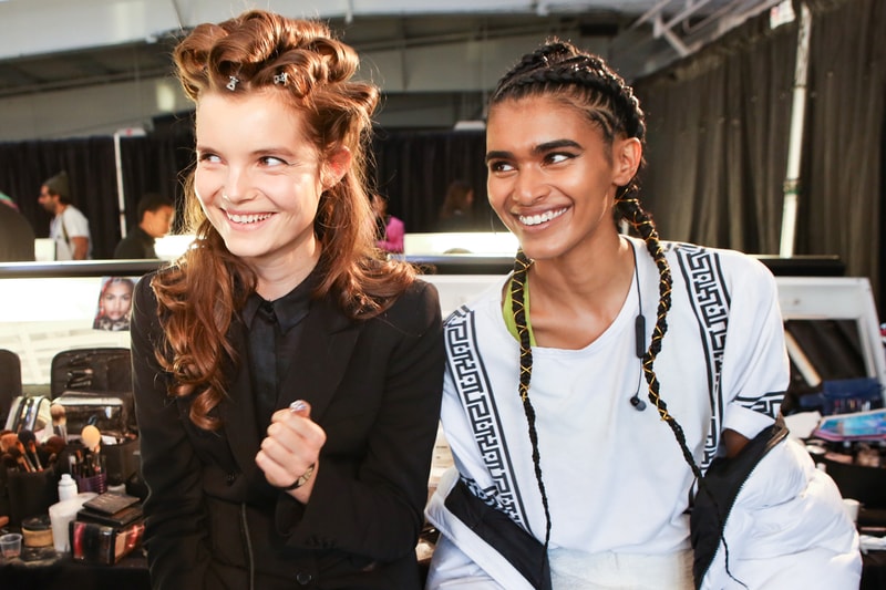Moschino x H&M Collection Backstage Look Curls Brown Braids Yellow Black