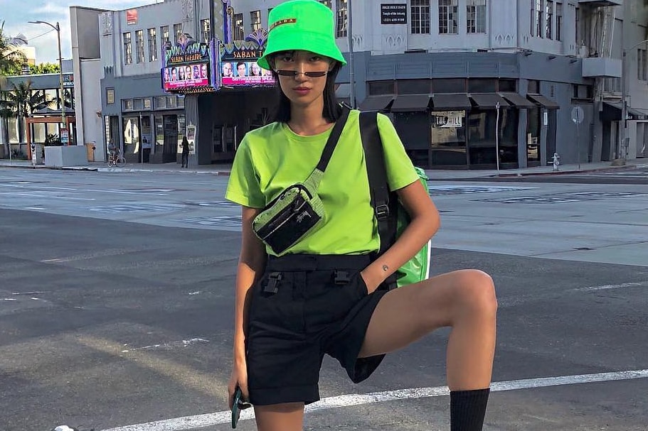 neon green balenciaga hat
