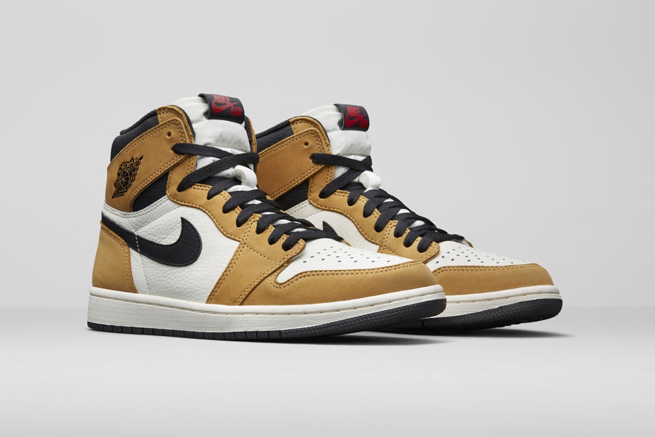 Jordan Brand Holiday 2018 Women's Styles AJ1 Rookie of the Year Harvest Gold Black