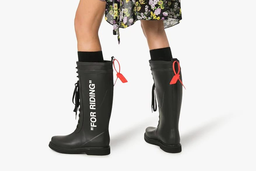 Womens Mens Shoes Mens Boots Wellington and rain boots Save 25% Off-White c/o Virgil Abloh Leather Ankle Boots in Black 