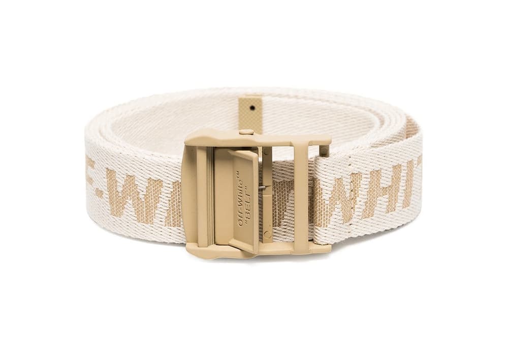 Off-White Virgil Abloh Beige Gold Neutral Industrial Belt