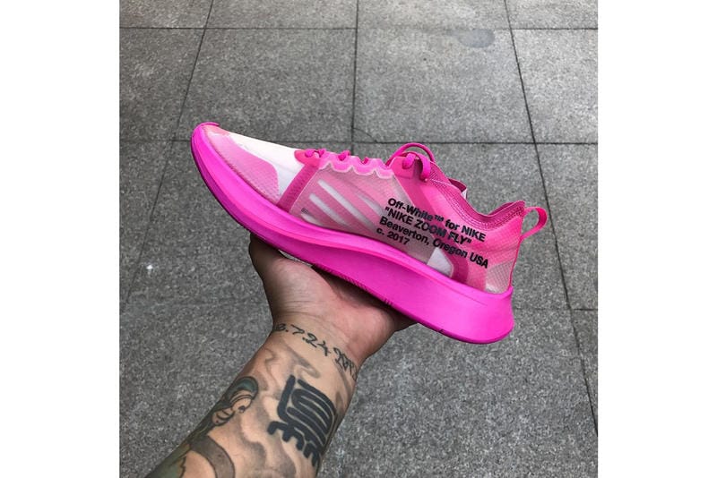 nike zoom fly pink off white