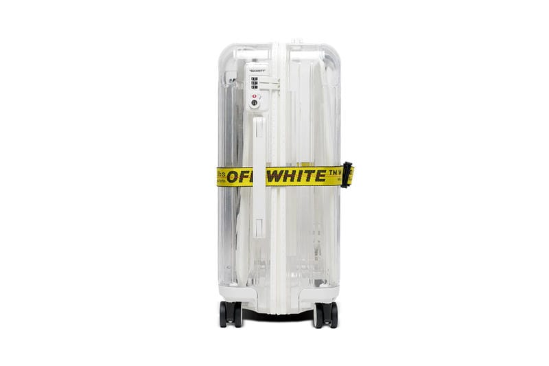 clear off white suitcase