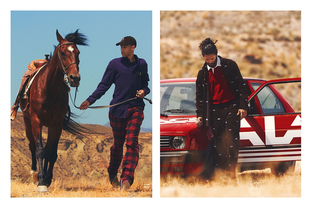 Palace Skateboards x Polo Ralph Lauren Collection Lookbook Collared Shirt Purple Trousers Red Black Corduroy Jacket Pants Brown