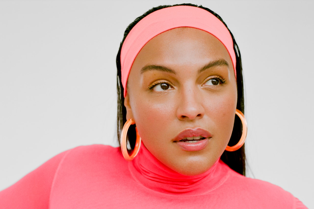 LOUCITE by Alison Lou Paloma Elsesser Campaign Medium Jelly Hoops Neon Orange