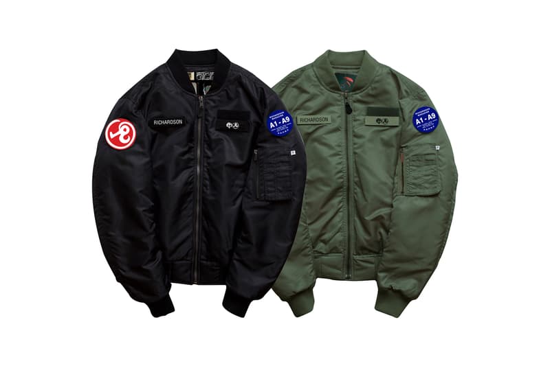 Richardson Magazine Capsule Collection A9 Reversible MA-1 Bomber Jacket Black Army