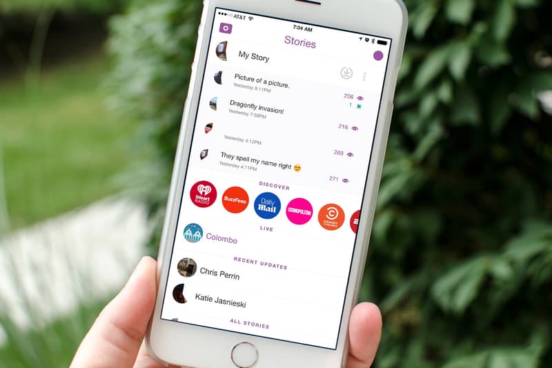 Snapchat App on iPhone