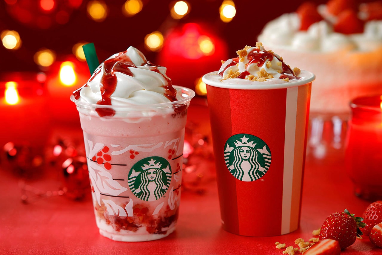 Starbucks Japan Christmas Strawberry Cake Frappuccino Milk 