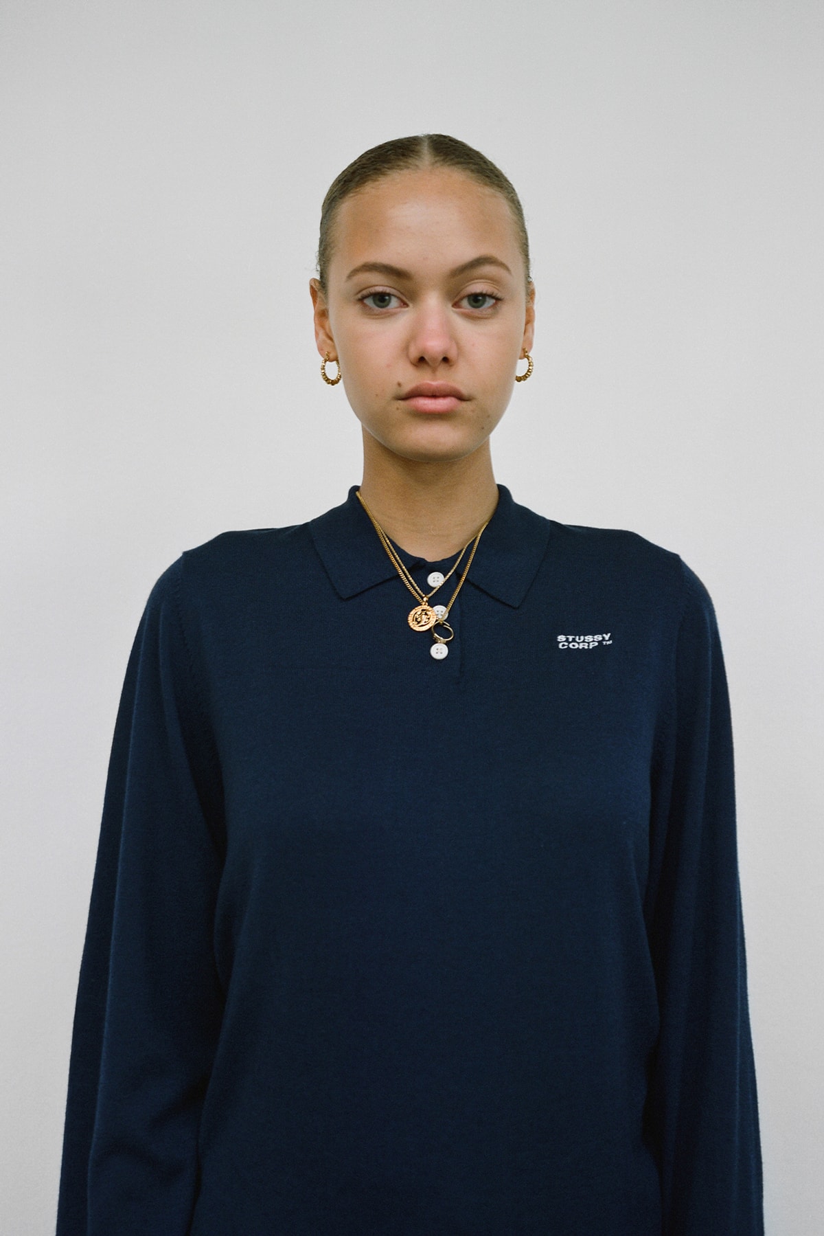 Stussy Women's Holiday 2018 Collection Lookbook Logo Top Blue