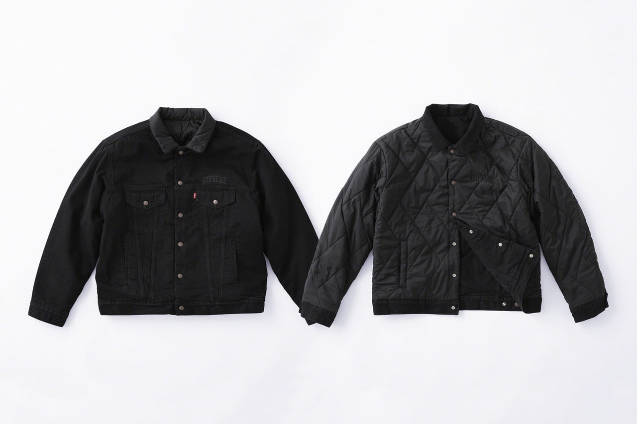 Supreme x Levi's Fall/Winter 2018 Collection Quilted Reversible Trucker Jacket Black