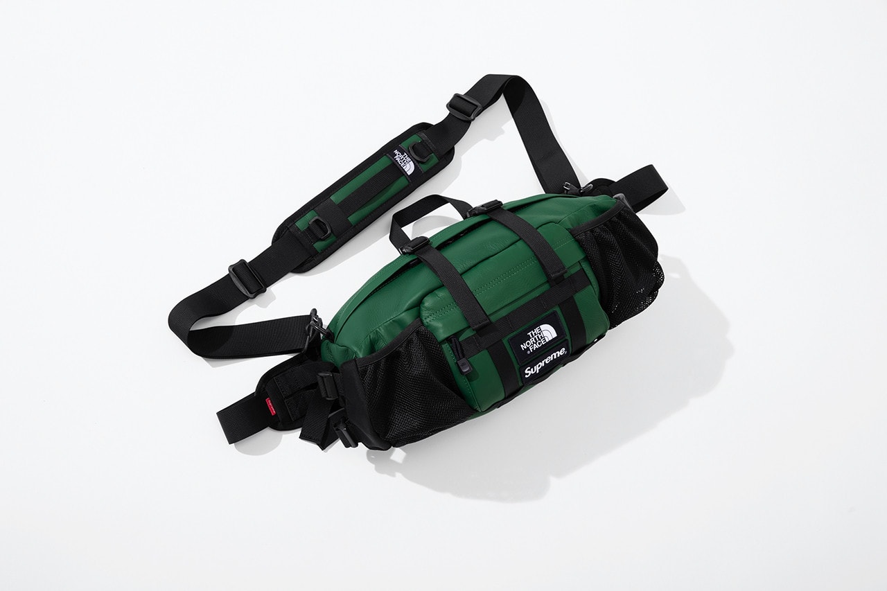 Supreme x The North Face Fall 2018 Leather Collection Mountain Waist Bag Green