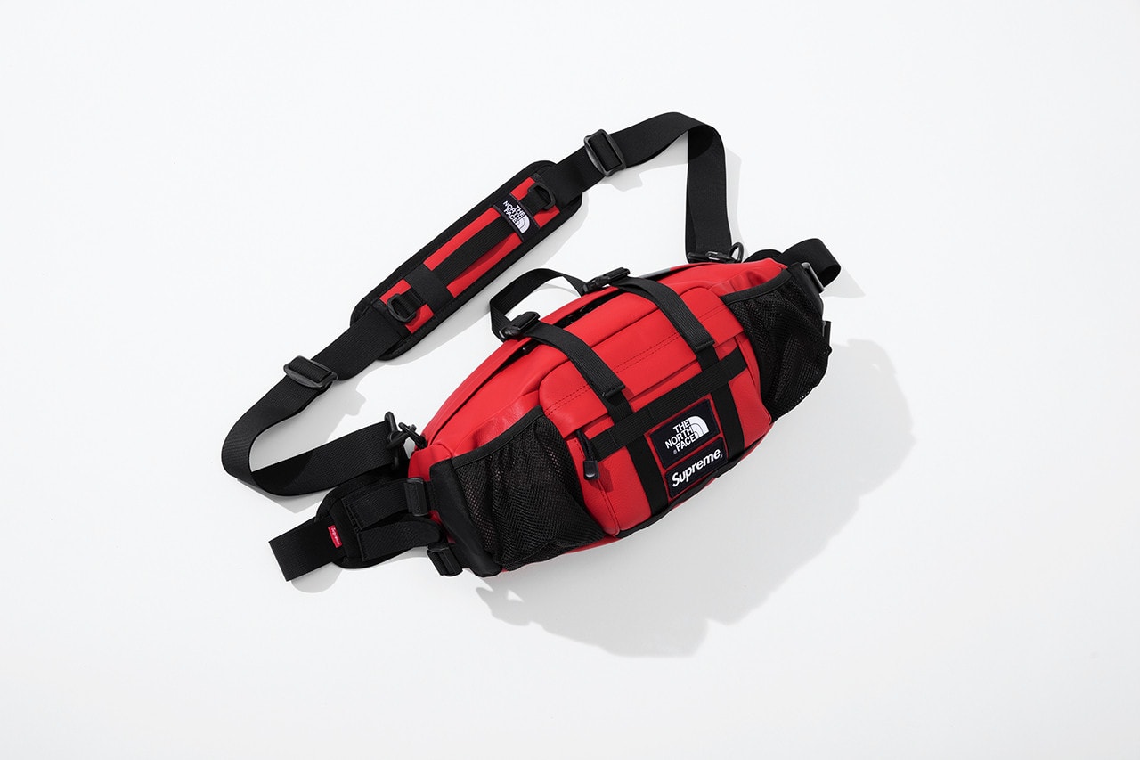 Supreme x The North Face Fall 2018 Leather Collection Mountain Waist Bag Red